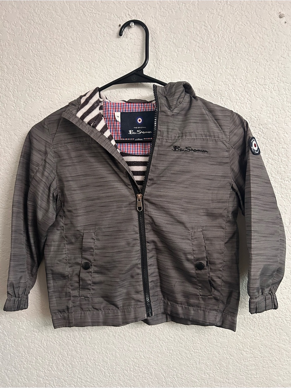 Ben Sherman Full Zip Hoodie Jacket Size Kid's 5/6 Grey